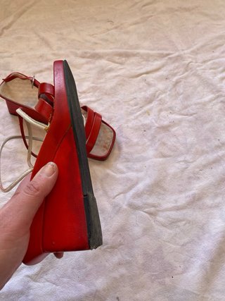 Sandalias plataforma rojas y blancas T38