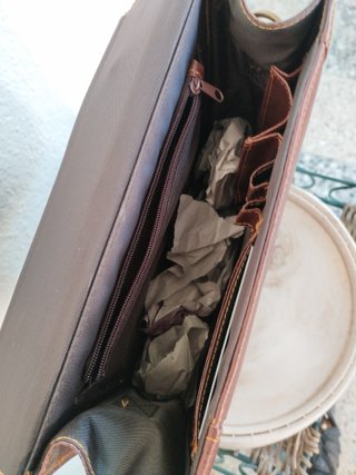 Bolso Pierre Deone Piel Marrón Documentos