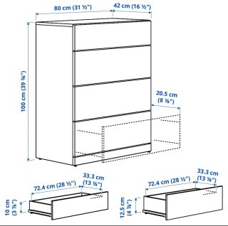 Cómoda IKEA Lastare Blanca