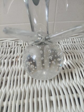 Scultura di Delfino in Cristallo Vintage Stile Murano