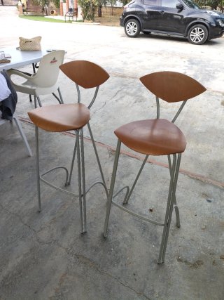 Taburete alto madera y metal