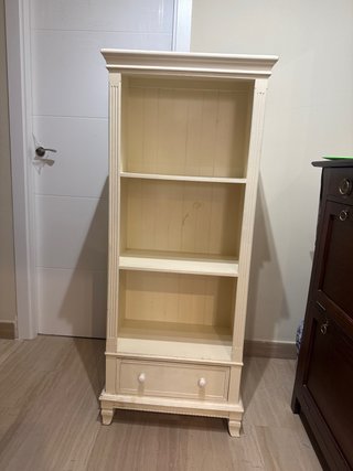 Estantería blanca 3 baldas con cajón
