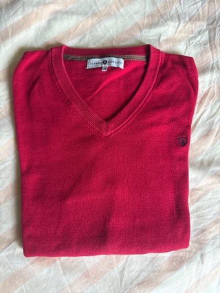 Jersey ALVARO MORENO cuello pico rojo Talla M