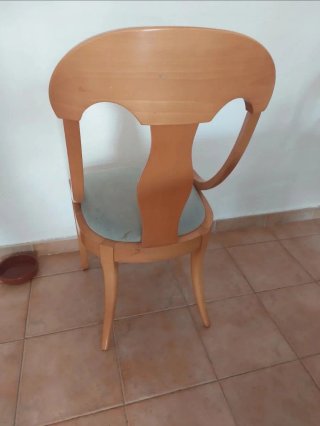 6 Sillas de Comedor Madera y Tela