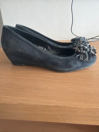 Zapatos tacón ante azul talla 36