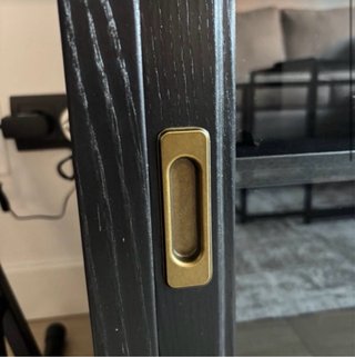 Mueble TV madera y cristal negro