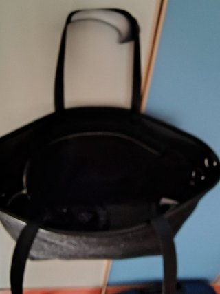 Borsa a spalla nera con logo AX brillantinata