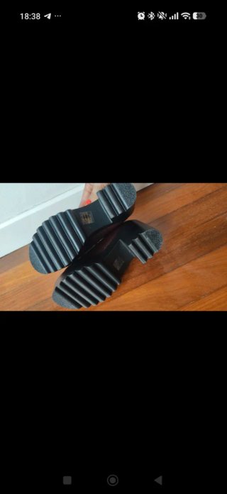 Mocasines charol burdeos plataforma mujer