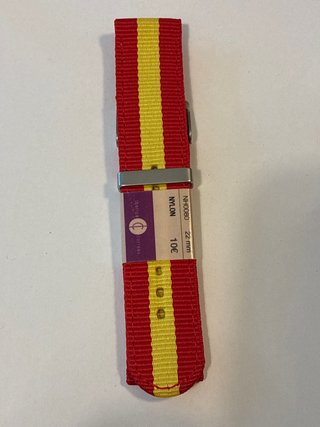 Correa Reloj Nylon 22mm Roja y Amarilla