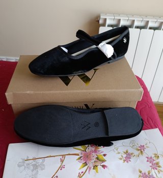 Merceditas terciopelo negro Vanessa Wu T.38