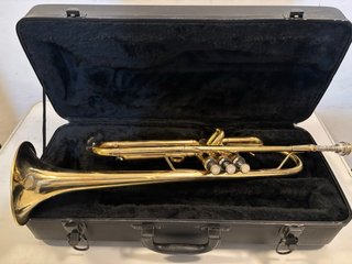 Trompeta Sib dorada con funda