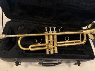 Trompeta Sib dorada con funda
