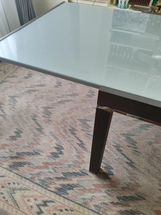 Mesa extensible cristal y metal 120-240cm