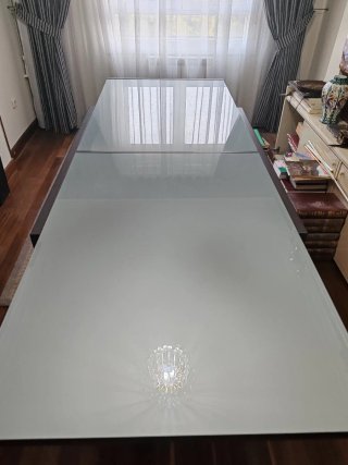 Mesa extensible cristal y metal 120-240cm