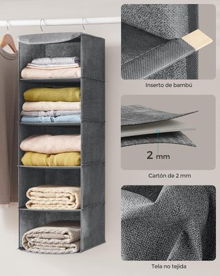 Organizador Colgante Armario SONGMICS Gris
