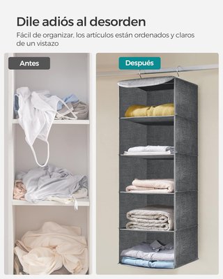Organizador Colgante Armario SONGMICS Gris