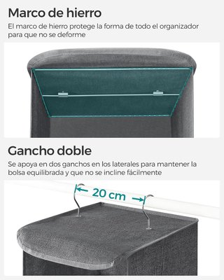Organizador Colgante Armario SONGMICS Gris