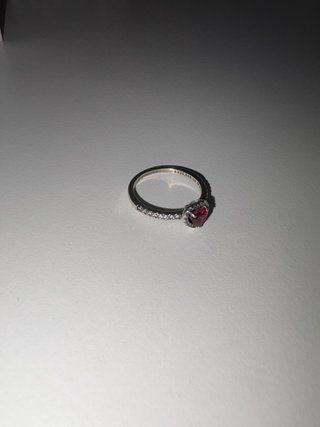 Anillo Pandora Corazón Rojo y Circonitas