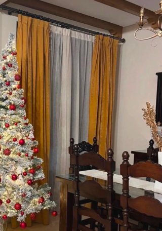 Cortinas de terciopelo naranjas