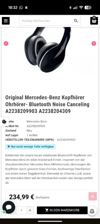 Auriculares Mercedes Benz Cancelación de ruido