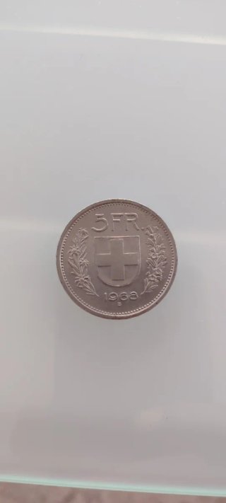 Moneda 5 Francos Suizos 1968