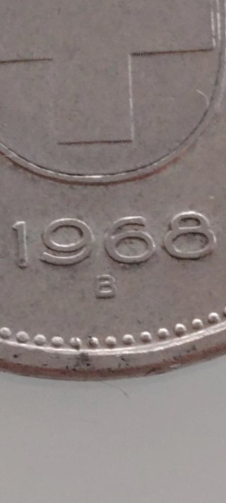 Moneda 5 Francos Suizos 1968