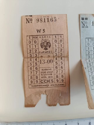 Colección de billetes de autobús India vintage