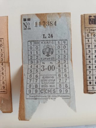 Colección de billetes de autobús India vintage