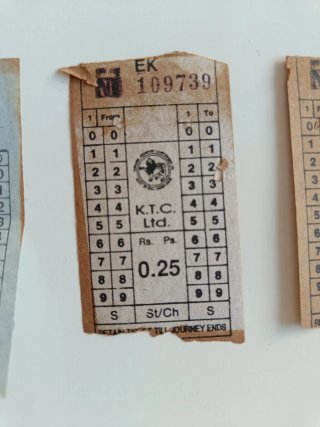 Colección de billetes de autobús India vintage