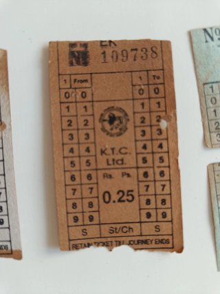 Colección de billetes de autobús India vintage