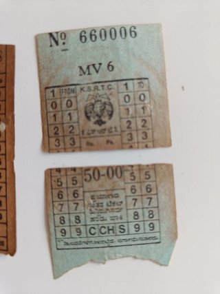 Colección de billetes de autobús India vintage