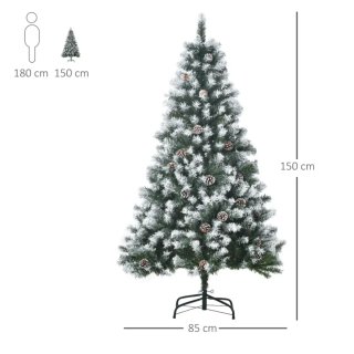 Árbol de Navidad Artificial 150cm con Nieve
