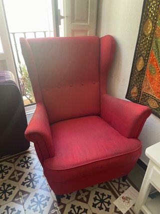 Sillón Orejero Rojo Tela