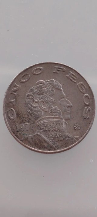 Moneda 5 Pesos Mexicanos 1977
