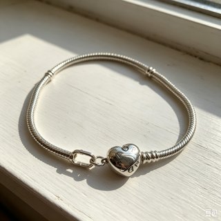 Pulsera Cadena Serpiente Corazón 18cm