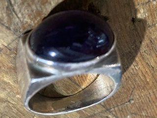 ANTIGUO Anillo Plata Amatista Morada