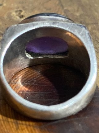 ANTIGUO Anillo Plata Amatista Morada