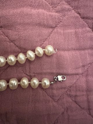 Collar perlas naturales sin cierre Talla L