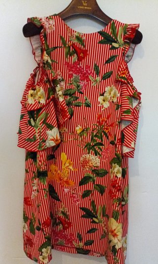 Blusa elegante mujer flores rayas
