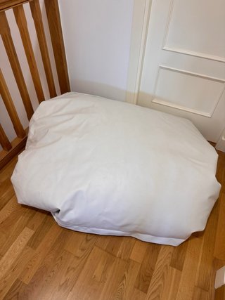 Puff Gigante Cuero Blanco Fiaka