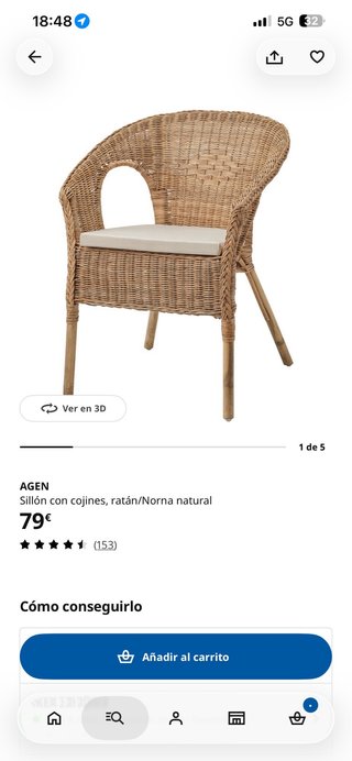 2 Sillas Mimbre Ikea con Fundas Beige