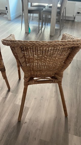 2 Sillas Mimbre Ikea con Fundas Beige