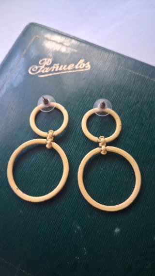 Pendientes Aro Doble Strass Dorado
