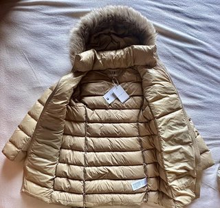 Abrigo plumífero Tommy Hilfiger beige mujer