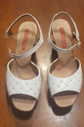Sandalias tacón blancas Weekend mujer talla 39