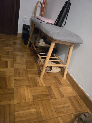 Banqueta zapatero gris