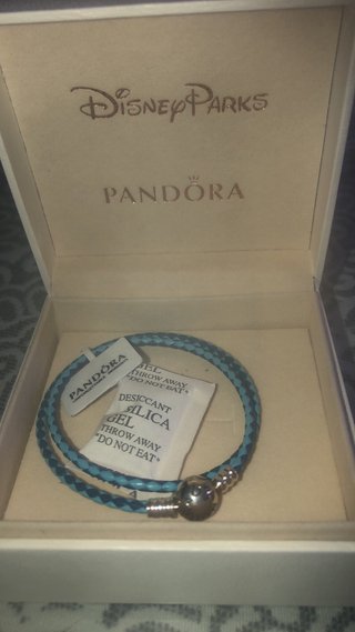 Pulsera Pandora Cuero Trenzado Azul