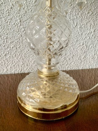 Lámpara de mesa vintage cristal tallado