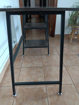 Escritorio Sklum industrial de madera y metal