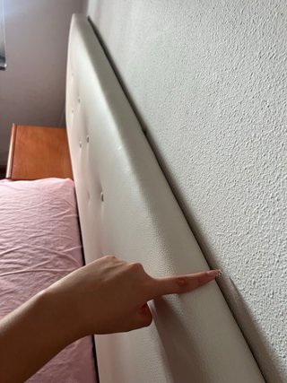 Cabecero de cama acolchado beige/blanco